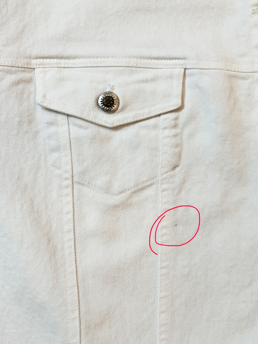 North style Women's White Cropped Button-Front Jean Jacket - Picture 13 of 14